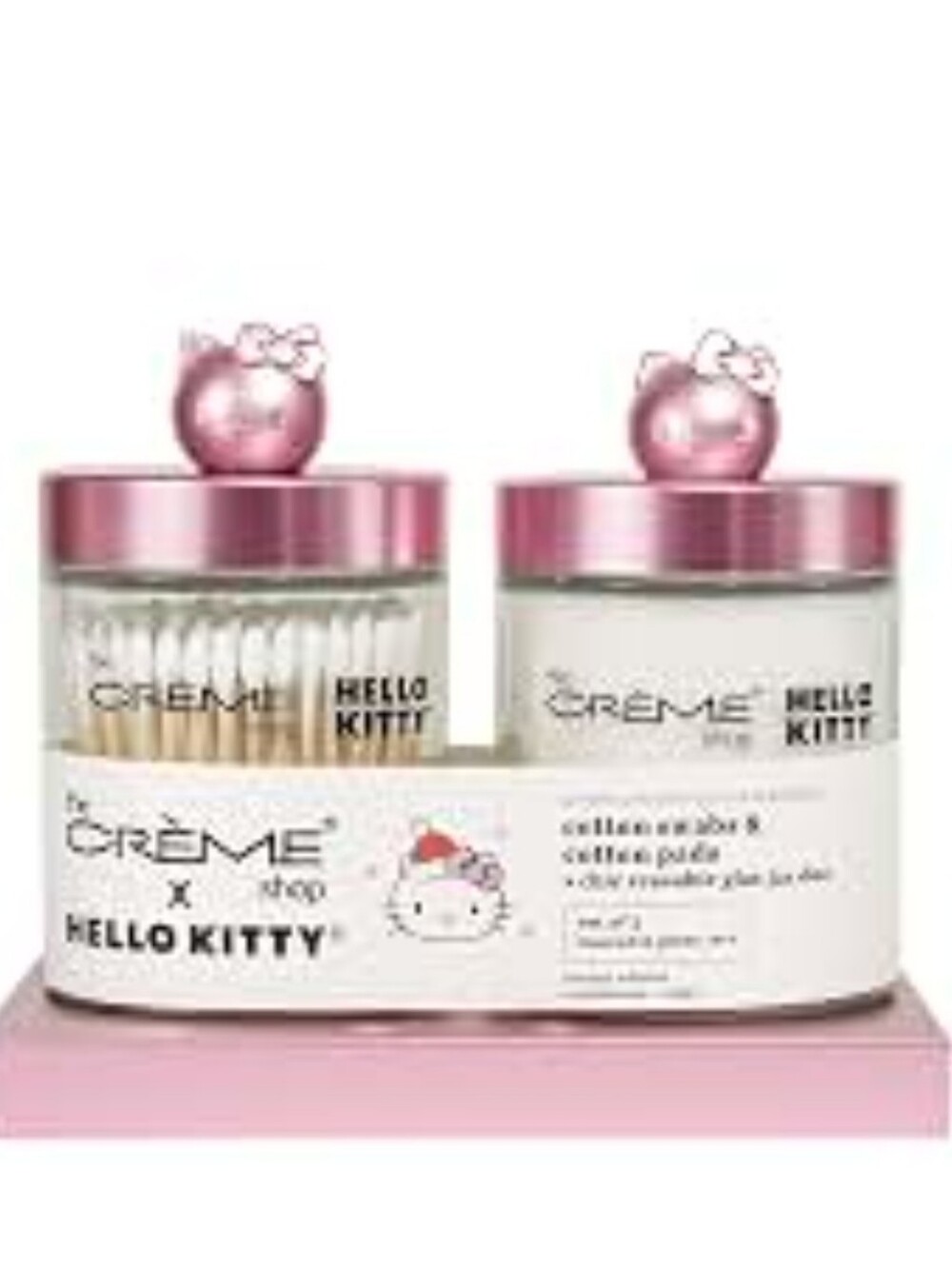 NWT The Creme Shop X Hello Kitty Cotton Swabs and Pads In Jars